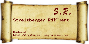Streitberger Róbert névjegykártya
