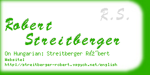 robert streitberger business card
